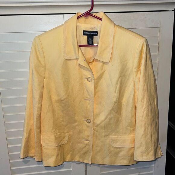 Norton McNaughton butter yellow linen blend women’s blazer/ jacket - Picture 1 of 7